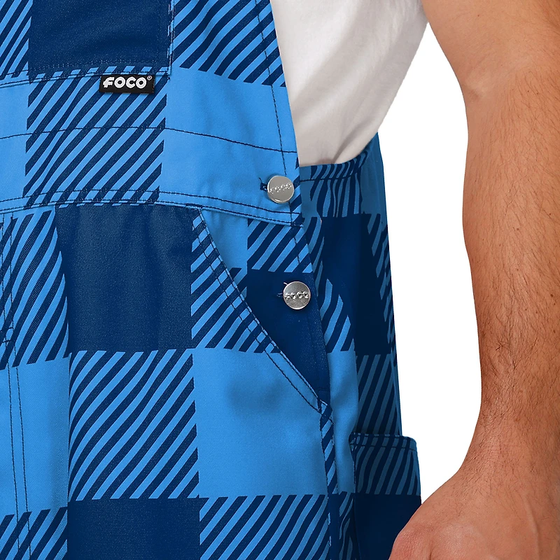 Salopette à carreaux bleu clair FOCO Tennessee Titans avec grand logo pour hommes