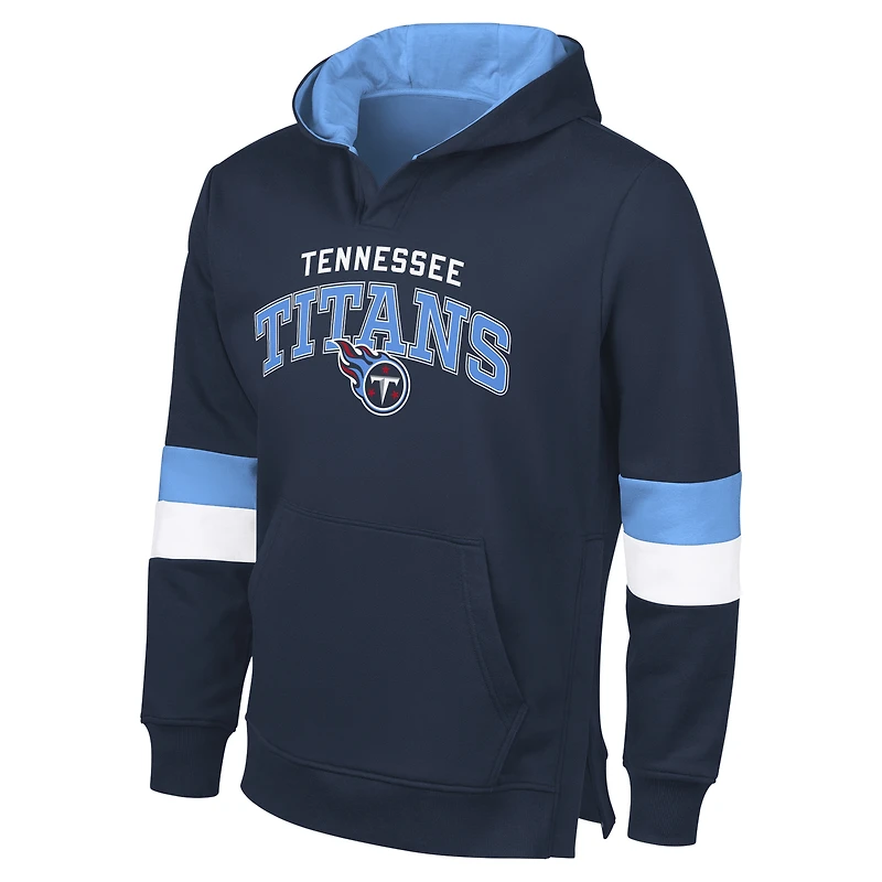 Men's G-III Sports by Carl Banks Navy/Light Blue Tennessee Titans Adaptive Faceoff Pullover Hoodie