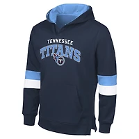 Men's G-III Sports by Carl Banks Navy/Light Blue Tennessee Titans Adaptive Faceoff Pullover Hoodie