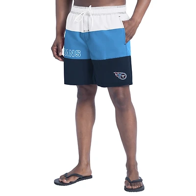Short de bain G-III Sports by Carl Banks pour homme bleu marine/bleu clair Tennessee Titans Sunrise Volley