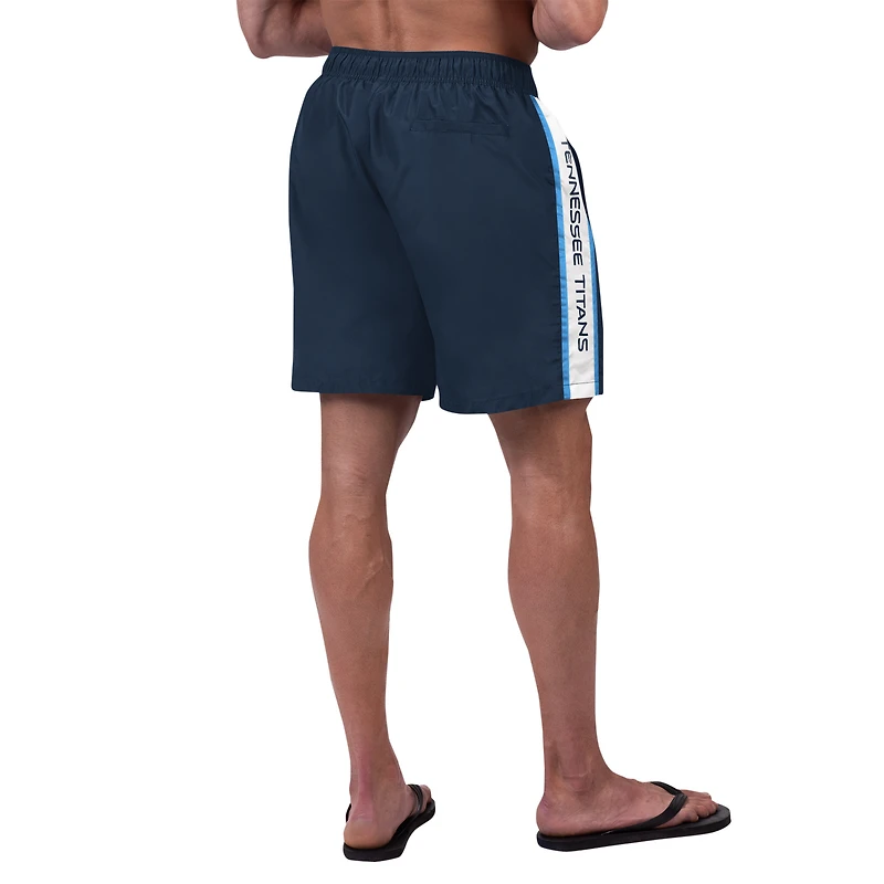 Short de bain G-III Sports by Carl Banks pour hommes, bleu marine, Tennessee Titans Streamline Volley