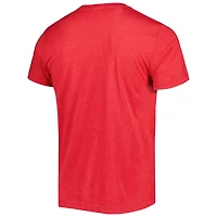 Hommage pour hommes Steve McNair Heathered Heather Red Tennessee Titans Caricature Joueur retraité T-shirt triple mélange