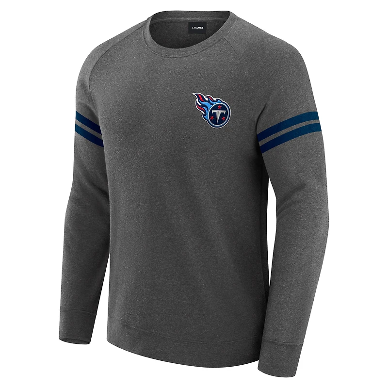 Men's J. Palmer Dark Heather Gray Tennessee Titans Players Lounge Raglan Tri-Blend Sweatshirt