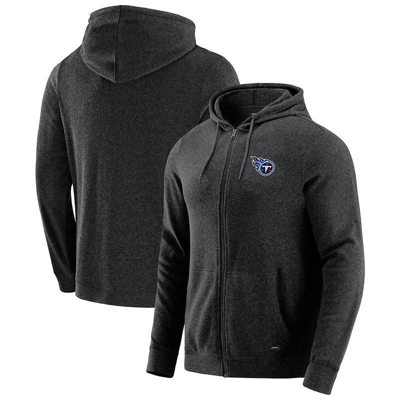 Sweat à capuche zippé tri-blend gris chiné foncé J. Palmer pour homme, Tennessee Titans Players Lounge