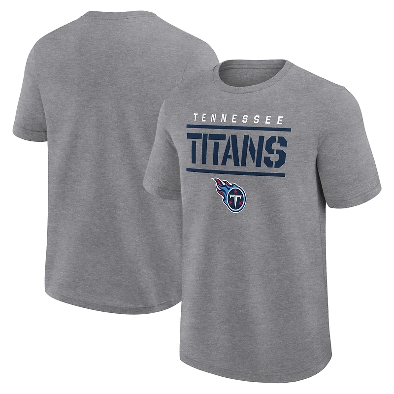 T-shirt de sport pour homme, gris chiné, logo des Tennessee Titans, qualité supérieure