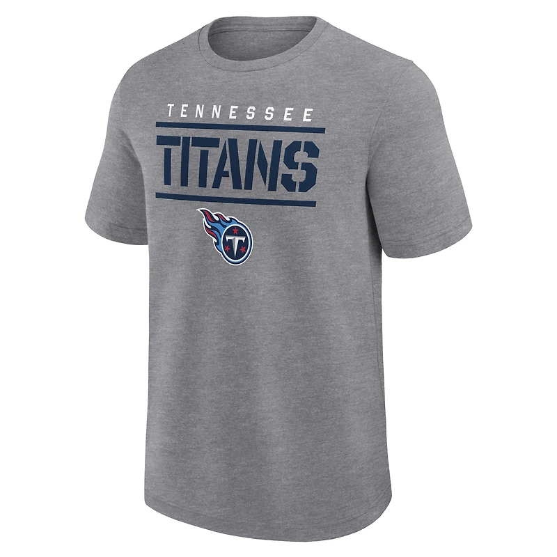 Men's Logo Athletic Heather Gray Tennessee Titans Top Notch T-Shirt