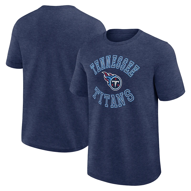 T-shirt Athletic pour homme, bleu marine chiné, logo des Titans du Tennessee.