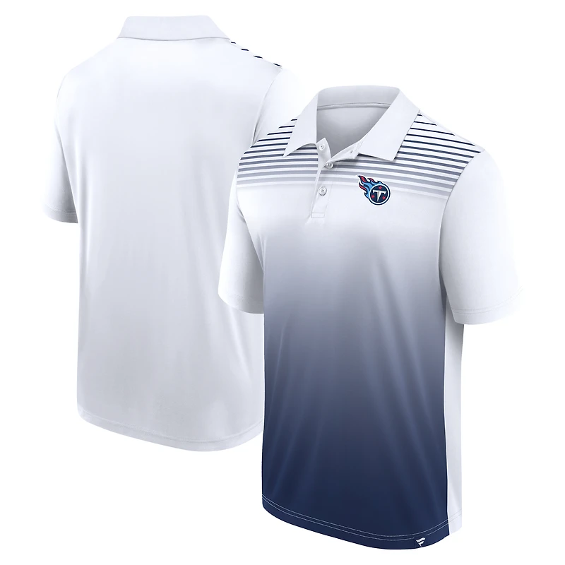 Polo blanc athlétique avec logo pour homme des Titans du Tennessee