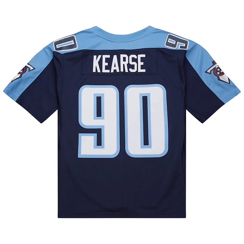 Maillot réplique Mitchell & Ness Jevon Kearse bleu marine Tennessee Titans 1999 Legacy pour homme