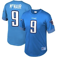 Mitchell & Ness Steve McNair pour hommes, bleu clair, Tennessee Titans, nom et numéro du joueur retraité, haut en maille