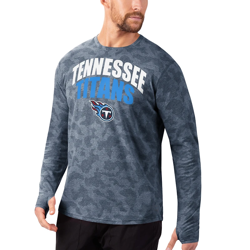 T-shirt à manches longues camouflage MSX by Michael Strahan Navy Tennessee Titans pour homme