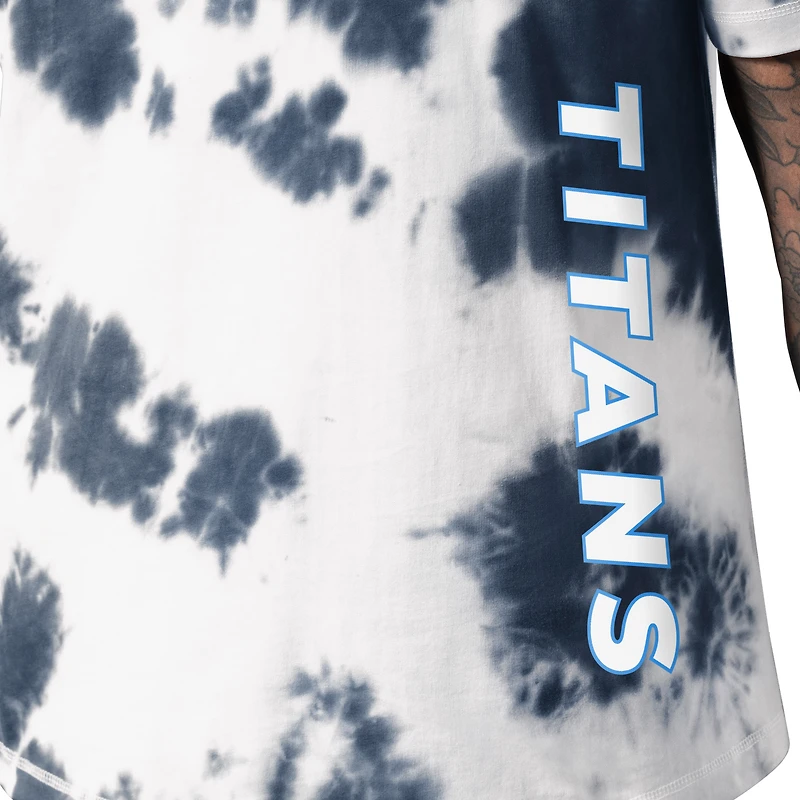 Men's MSX by Michael Strahan Navy Tennessee Titans Freestyle Tie-Dye T-Shirt
