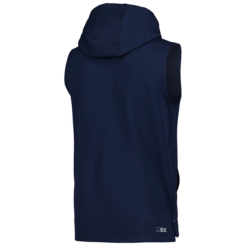 Sweat à capuche sans manches MSX by Michael Strahan pour hommes, bleu marine, Tennessee Titans Marathon