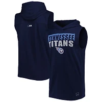 Sweat à capuche sans manches MSX by Michael Strahan Navy Tennessee Titans Relay pour homme