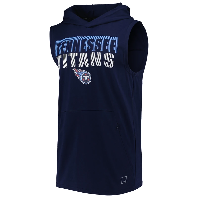 Sweat à capuche sans manches MSX by Michael Strahan Navy Tennessee Titans Relay pour homme