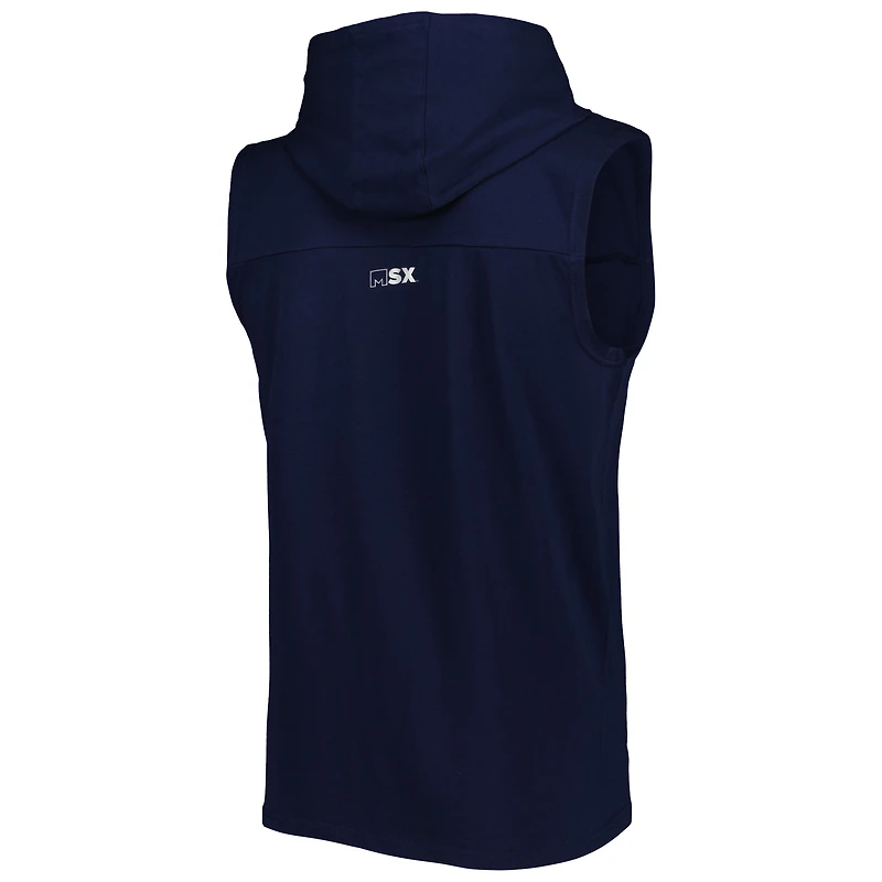 Sweat à capuche sans manches MSX by Michael Strahan Navy Tennessee Titans Relay pour homme