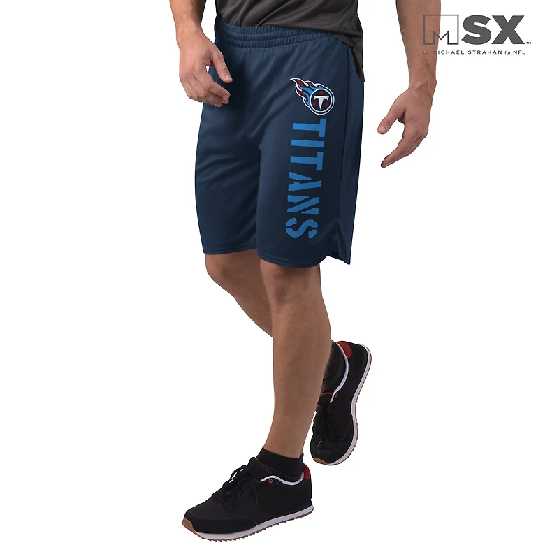 Short d'entraînement MSX by Michael Strahan Navy Tennessee Titans pour homme