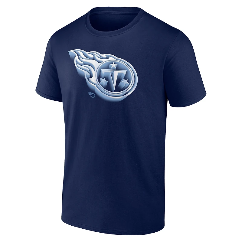 Men's  Navy Tennessee Titans Chrome Dimension T-Shirt