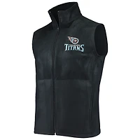 Veste sans manches entièrement zippée en molleton Houston Titans pour homme, bleu marine