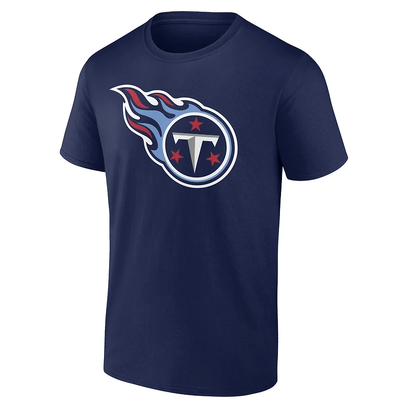T-shirt authentique personnalisé avec nom et numéro de l'équipe des Tennessee Titans, bleu marine, pour homme