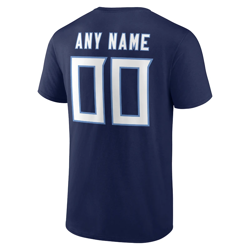 Men's Navy Tennessee Titans Team Authentic Personalized Name & Number T-Shirt