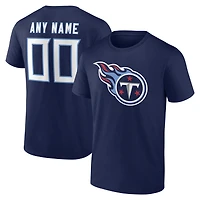 T-shirt authentique personnalisé avec nom et numéro de l'équipe des Tennessee Titans, bleu marine, pour homme