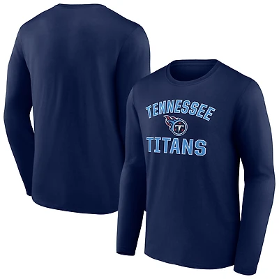 Men's  Navy Tennessee Titans Victory Arch Long Sleeve T-Shirt