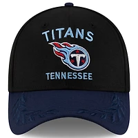 Casquette New Era 39THIRTY Flex noire/bleu marine pour homme, Tennessee Titans, draft NFL 2025