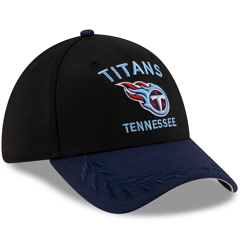 Men's New Era Black/Navy Tennessee Titans 2025 NFL Draft 39THIRTY Flex Hat