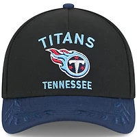 Men's New Era Black/Navy Tennessee Titans 2025 NFL Draft 9FORTY A-Frame M-Crown Adjustable Hat