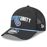 Casquette ajustable New Era noire Tennessee Titans 2025 Inspire Change 9FORTY M-Crown pour homme