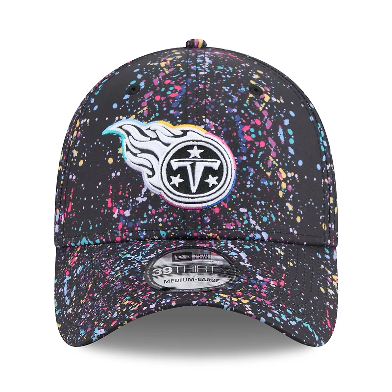 Men's New Era  Black Tennessee Titans 2025 NFL Crucial Catch 39THIRTY Flex Hat