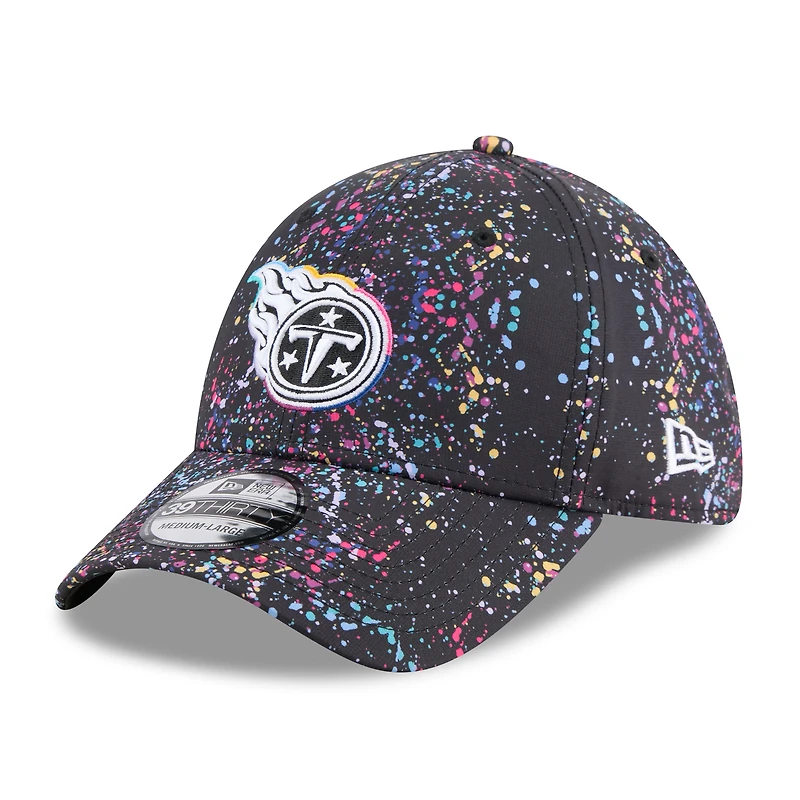 Men's New Era  Black Tennessee Titans 2025 NFL Crucial Catch 39THIRTY Flex Hat