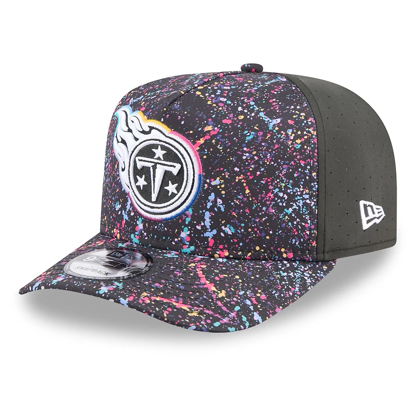 Casquette snapback 9FIFTY noire New Era Tennessee Titans 2025 NFL Crucial Catch pour homme