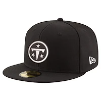 Casquette ajustée New Era 59FIFTY noire et blanche pour homme, Tennessee Titans