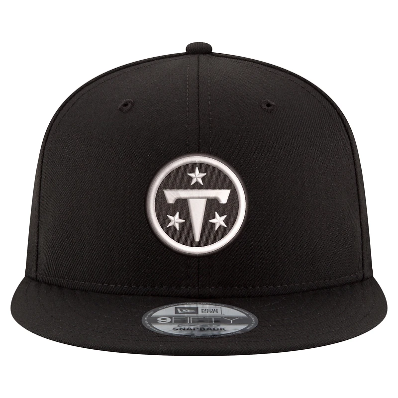 Men's New Era  Black Tennessee Titans Black & White 9FIFTY Snapback Hat