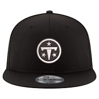 Men's New Era  Black Tennessee Titans Black & White 9FIFTY Snapback Hat