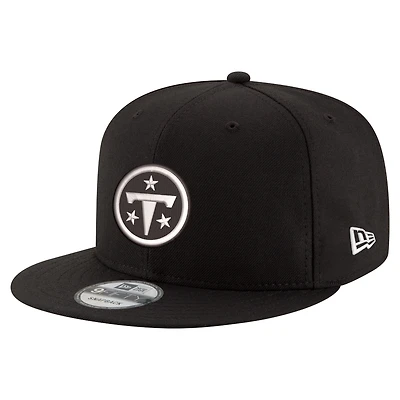 Men's New Era  Black Tennessee Titans Black & White 9FIFTY Snapback Hat