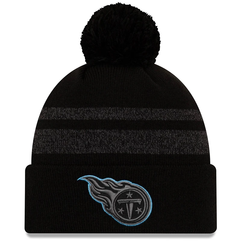 Bonnet en tricot à revers avec pompon New Era Tennessee Titans Dispatch pour homme