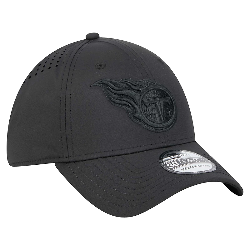 Men's New Era Black Tennessee Titans Hydro 39THIRTY Flex Hat