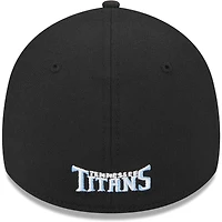 Casquette flex 39THIRTY Main des Tennessee Titans New Era pour homme, noire