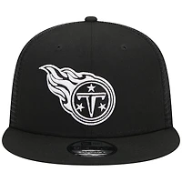 Men's New Era Black Tennessee Titans Main Trucker 9FIFTY Snapback Hat Main Trucker 9FIFTY Snapback Hat