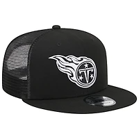 Men's New Era Black Tennessee Titans Main Trucker 9FIFTY Snapback Hat Main Trucker 9FIFTY Snapback Hat
