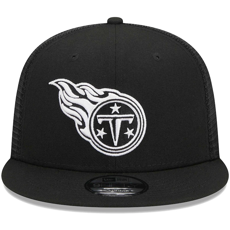 Casquette Snapback 9FIFTY Main Trucker Main Trucker des Titans du Tennessee New Era noire pour homme