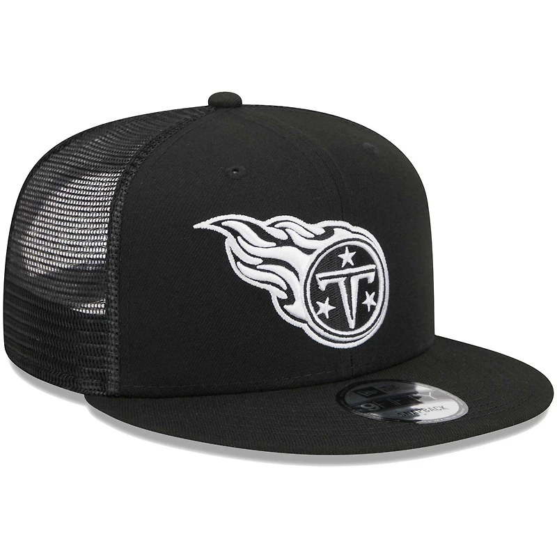 Casquette Snapback 9FIFTY Main Trucker Main Trucker des Titans du Tennessee New Era noire pour homme