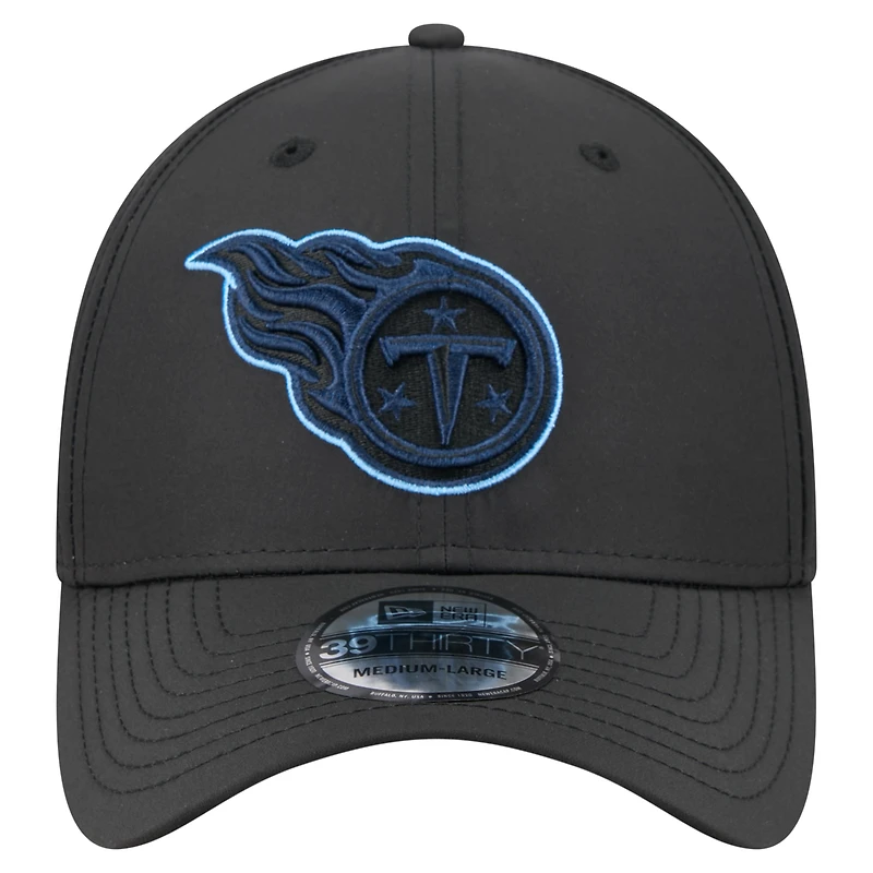Men's New Era Black Tennessee Titans Night 39THIRTY Flex Hat
