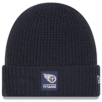 Bonnet tricoté à revers pour temps froid anthracite Tennessee Titans 2025 de New Era pour homme