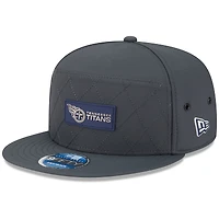 Casquette snapback 9FIFTY pour homme, couleur anthracite, Tennessee Titans 2025 Sideline, panneau fendu pour temps froid