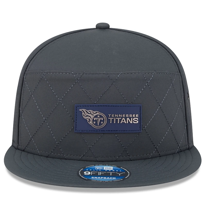 Men's New Era Charcoal Tennessee Titans 2025 Sideline Cold Weather Split Panel 9FIFTY Snapback Hat