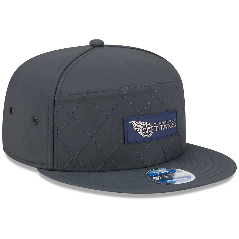 Men's New Era Charcoal Tennessee Titans 2025 Sideline Cold Weather Split Panel 9FIFTY Snapback Hat